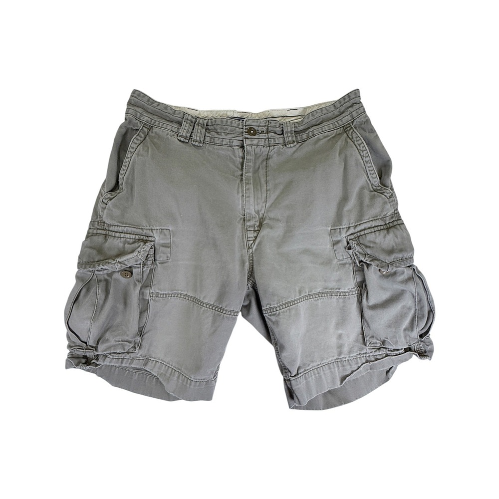 Polo Ralph Lauren Cargo Shorts Mens 34 Gray Vintage Distressed 71567